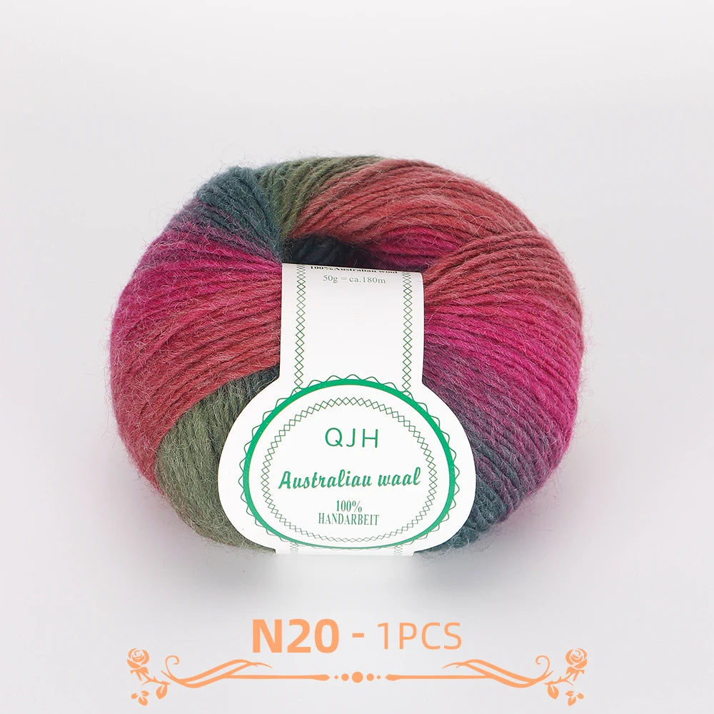 QJH Soft Multicolor 100% Wool Yarn