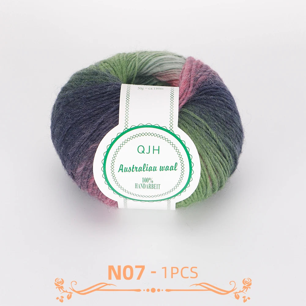 QJH Soft Multicolor 100% Wool Yarn
