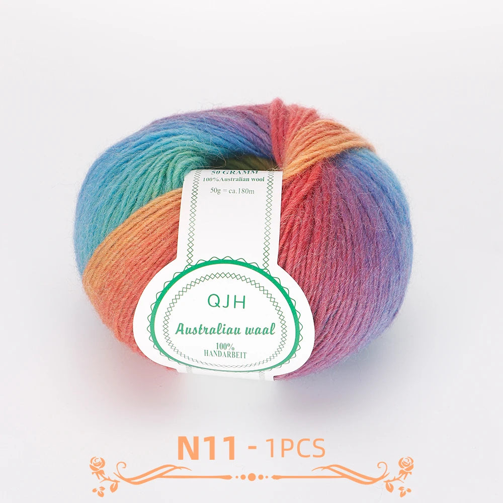 QJH Soft Multicolor 100% Wool Yarn