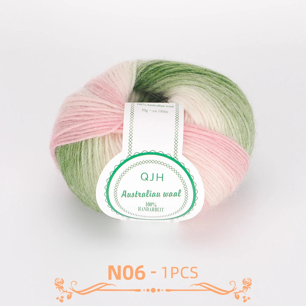 QJH Soft Multicolor 100% Wool Yarn