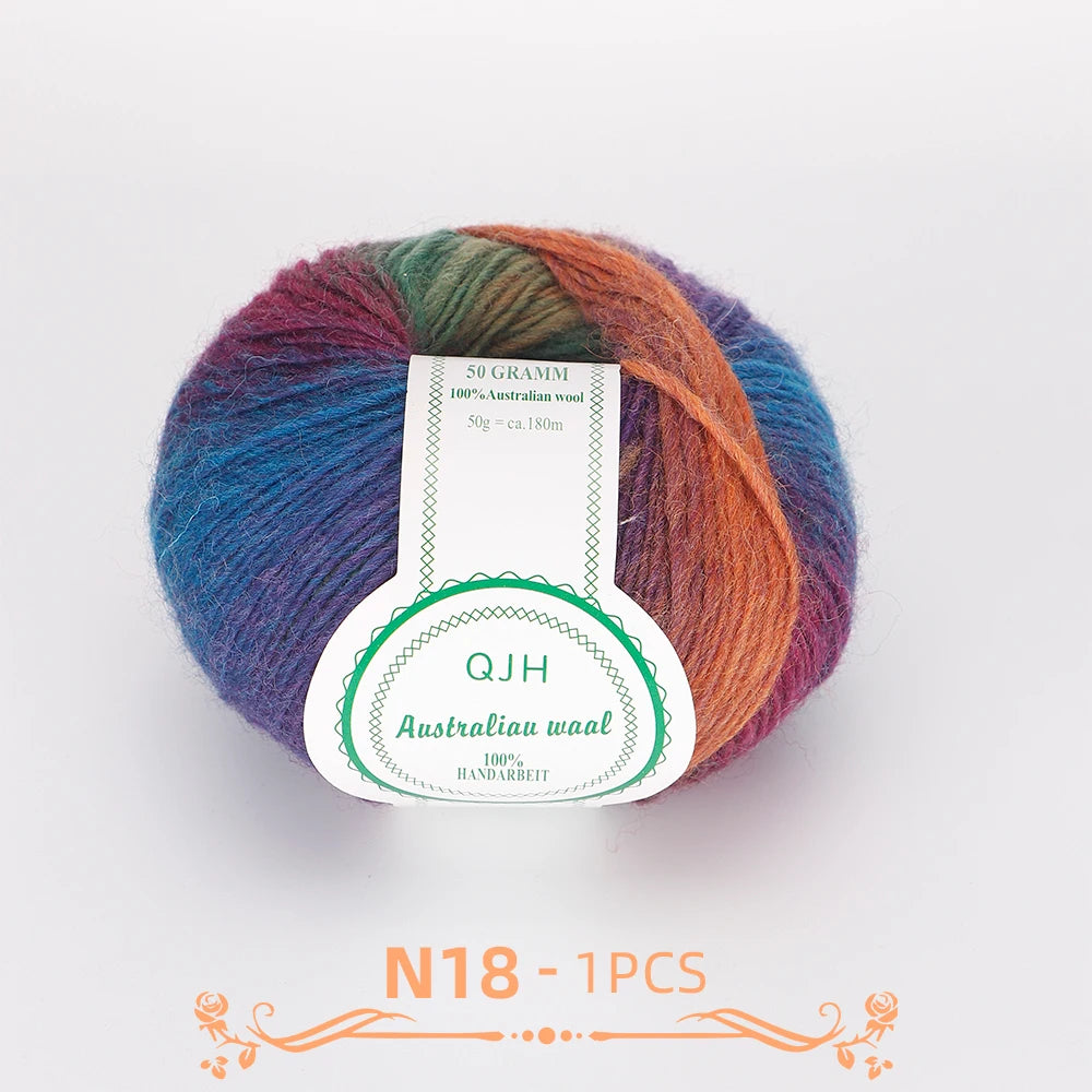 QJH Soft Multicolor 100% Wool Yarn