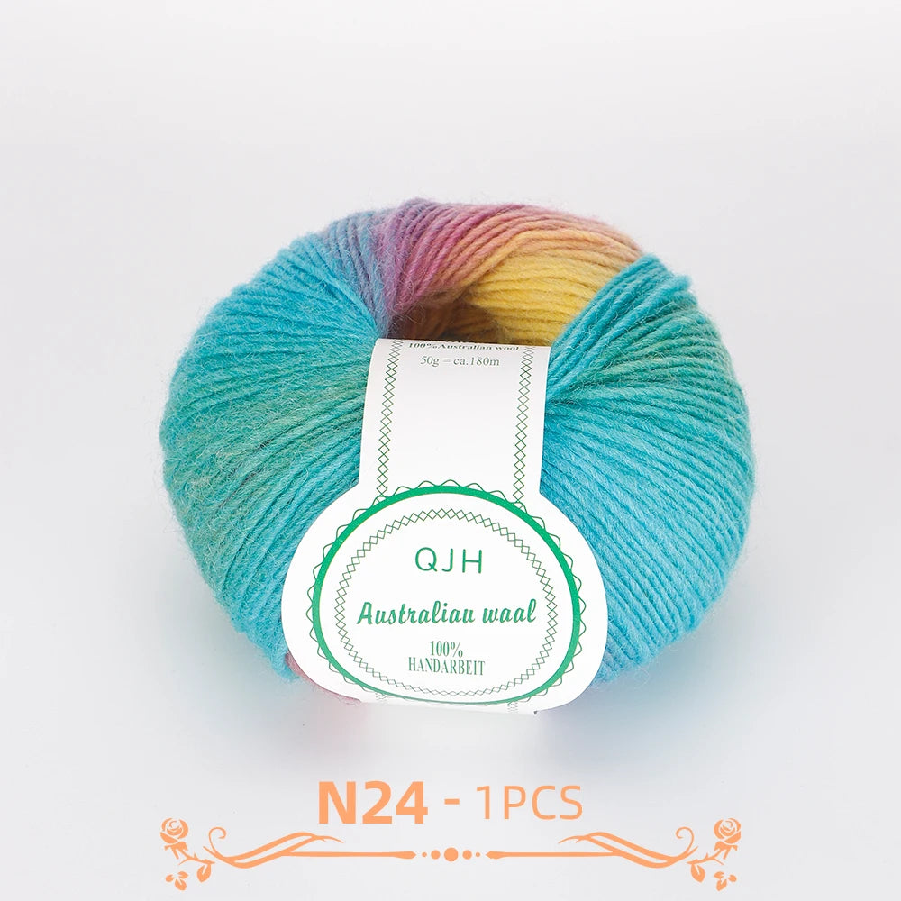 QJH Soft Multicolor 100% Wool Yarn