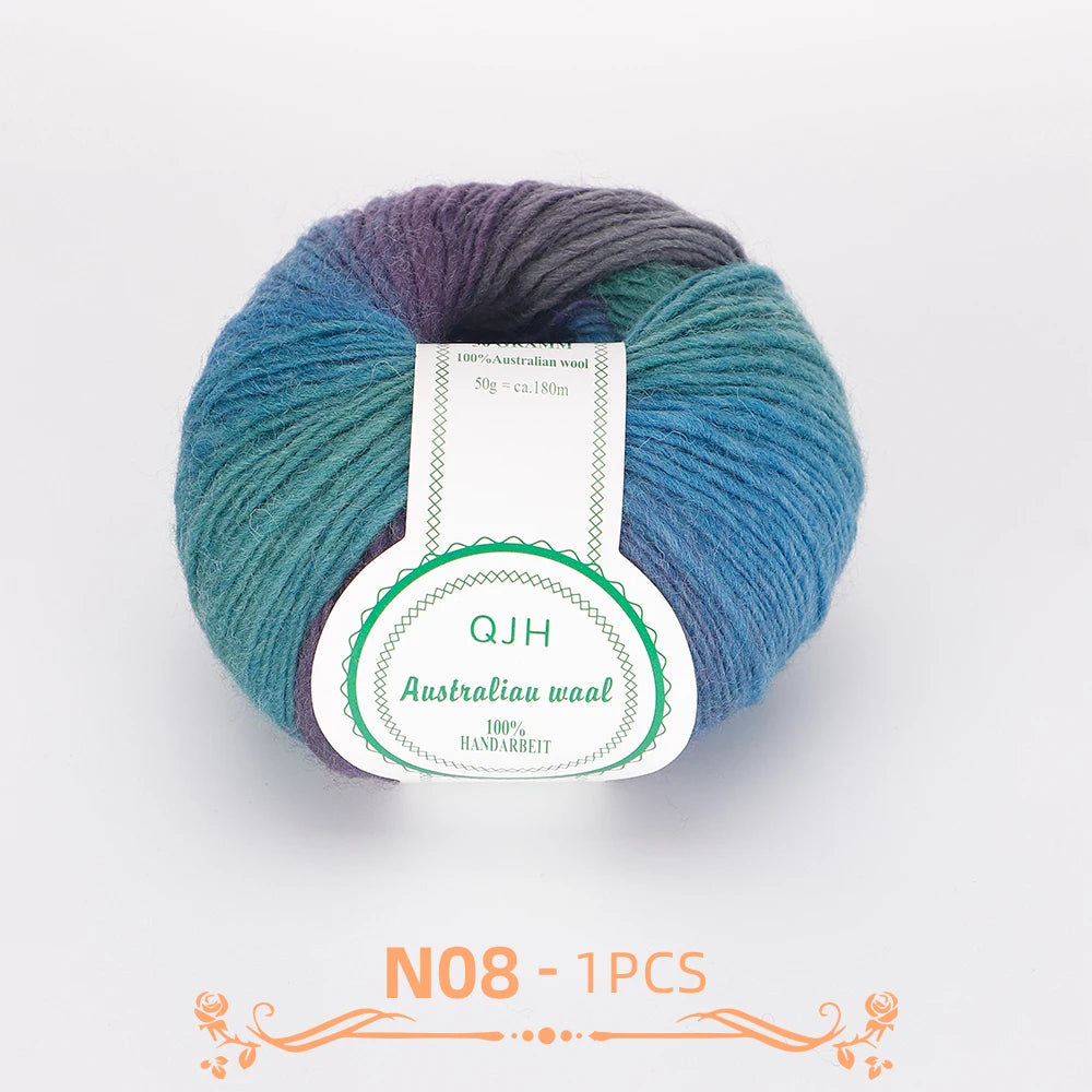 QJH Soft Multicolor 100% Wool Yarn