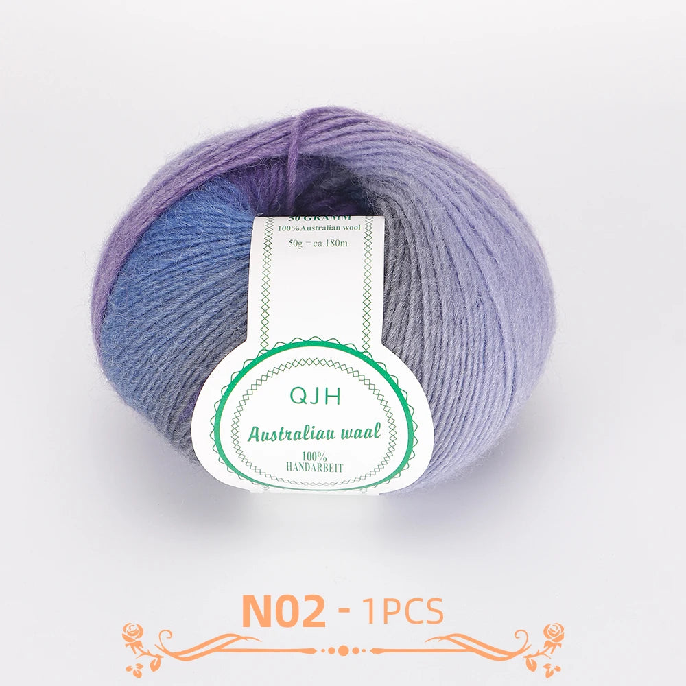 QJH Soft Multicolor 100% Wool Yarn
