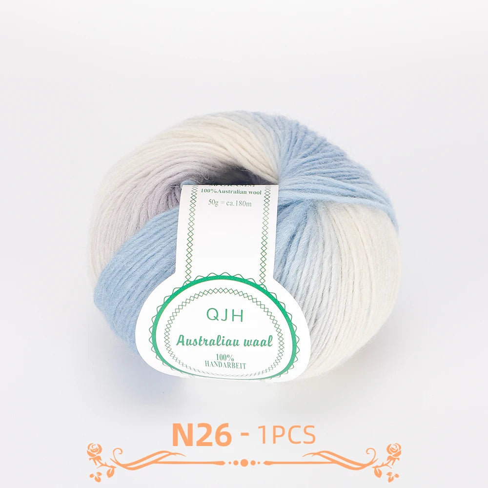 QJH Soft Multicolor 100% Wool Yarn