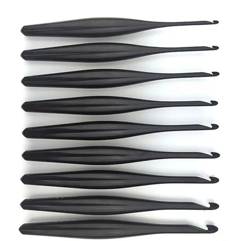 Black Aluminum Crochet Hook Set