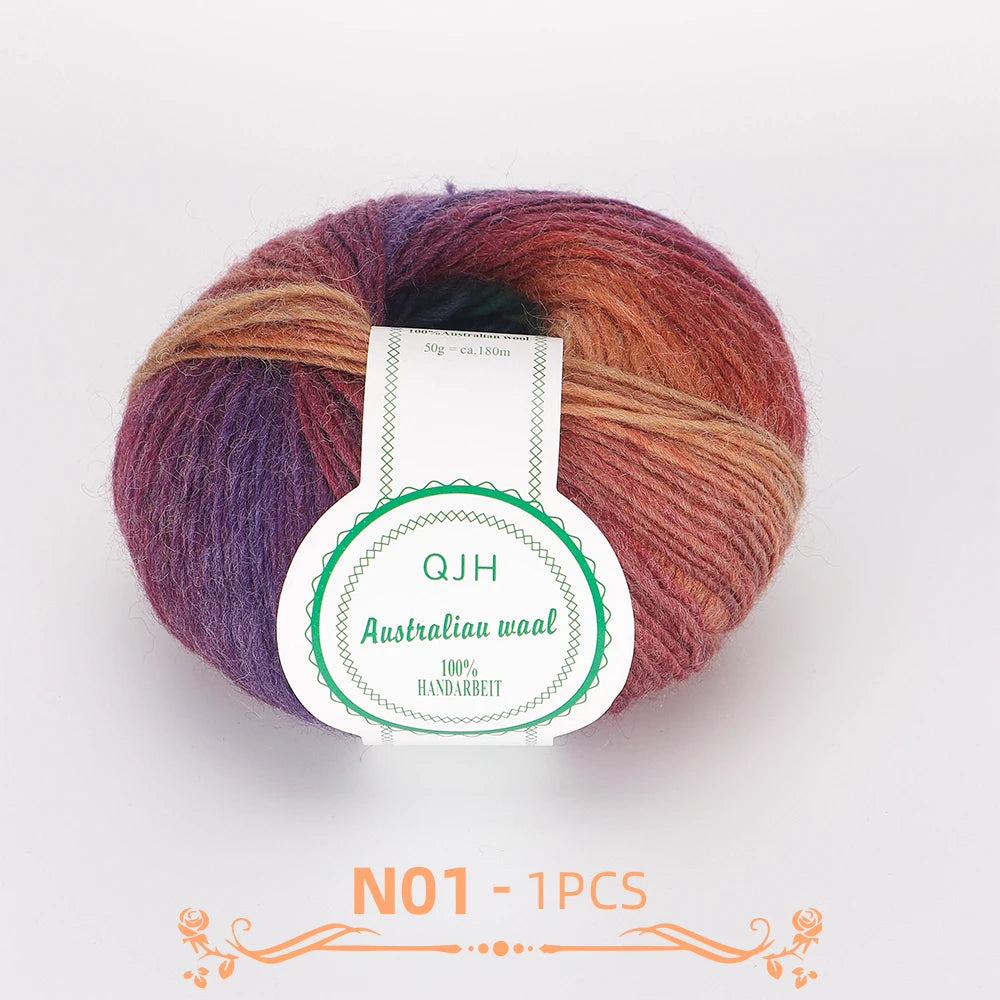 QJH Soft Multicolor 100% Wool Yarn