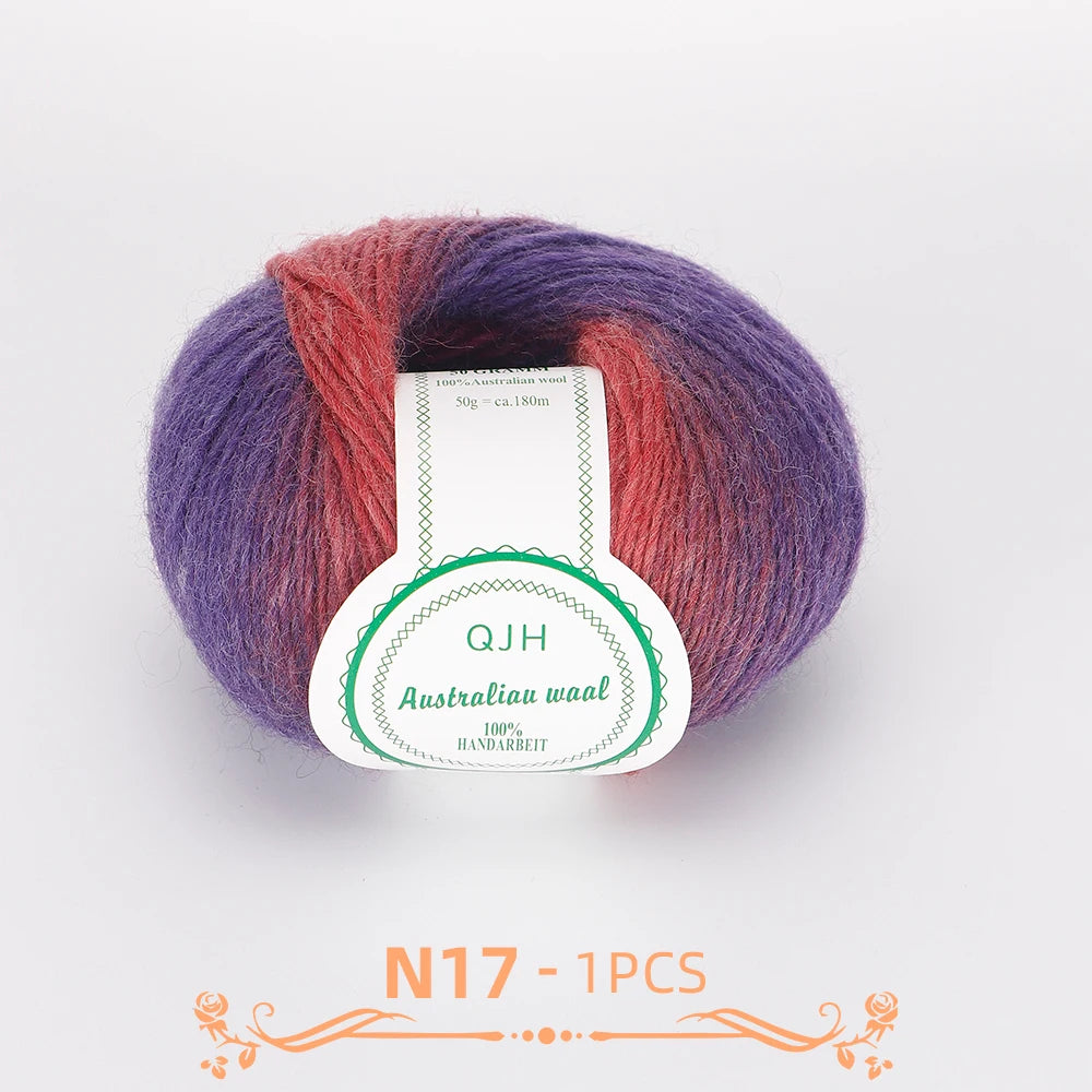 QJH Soft Multicolor 100% Wool Yarn