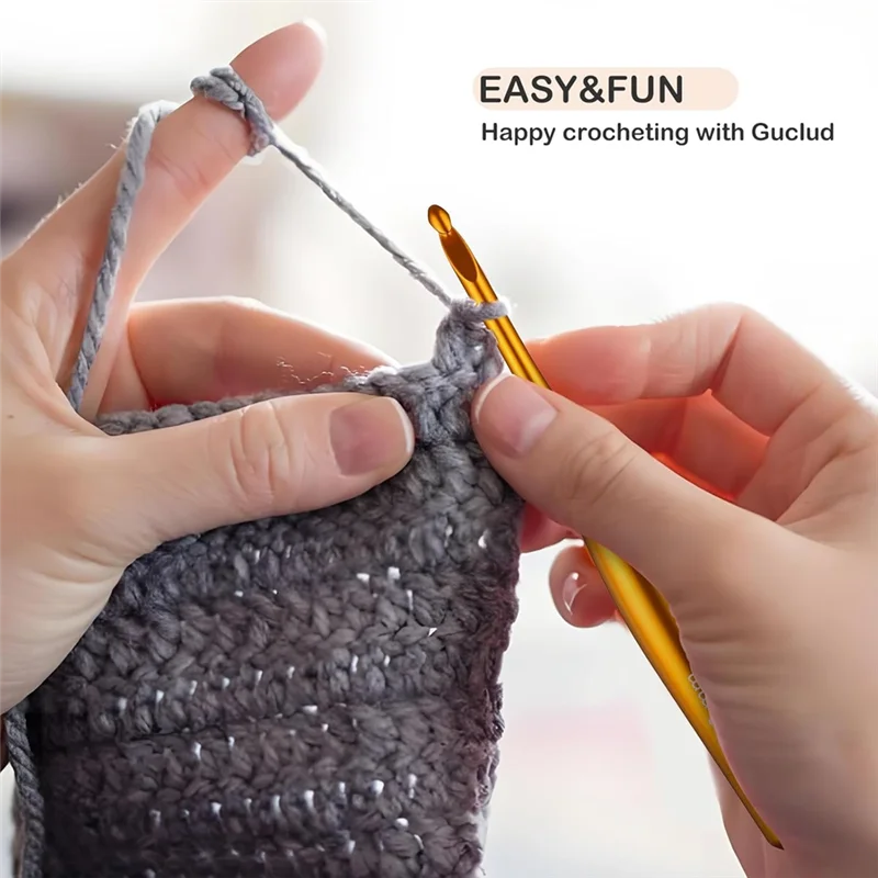 Ergonomic Aluminum Crochet Hook Set 3.5mm–8mm (9 Pcs)