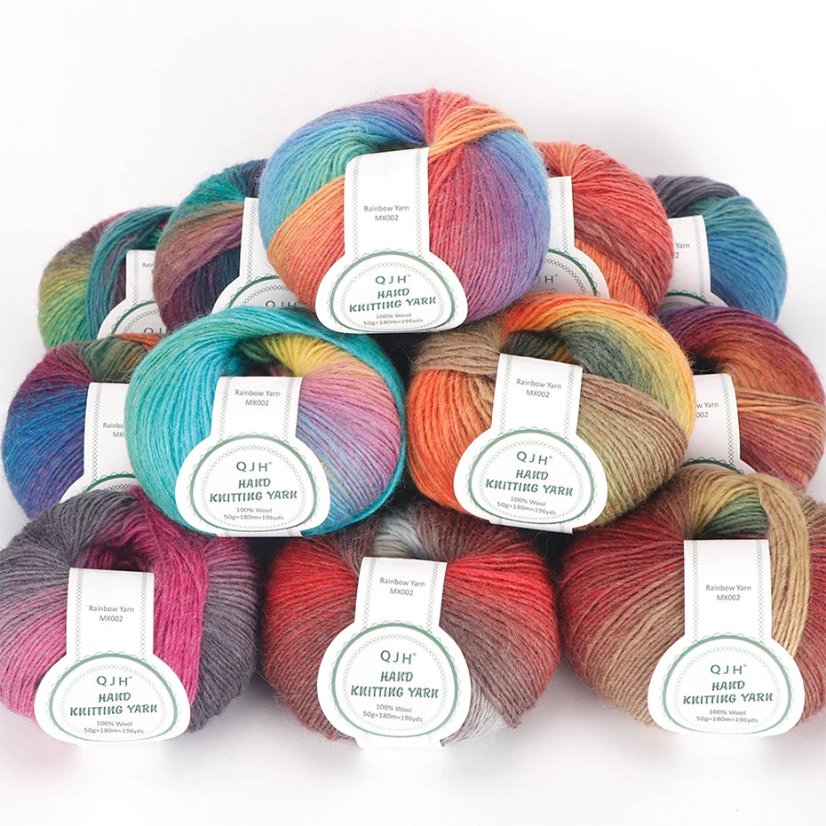 QJH Soft Multicolor 100% Wool Yarn