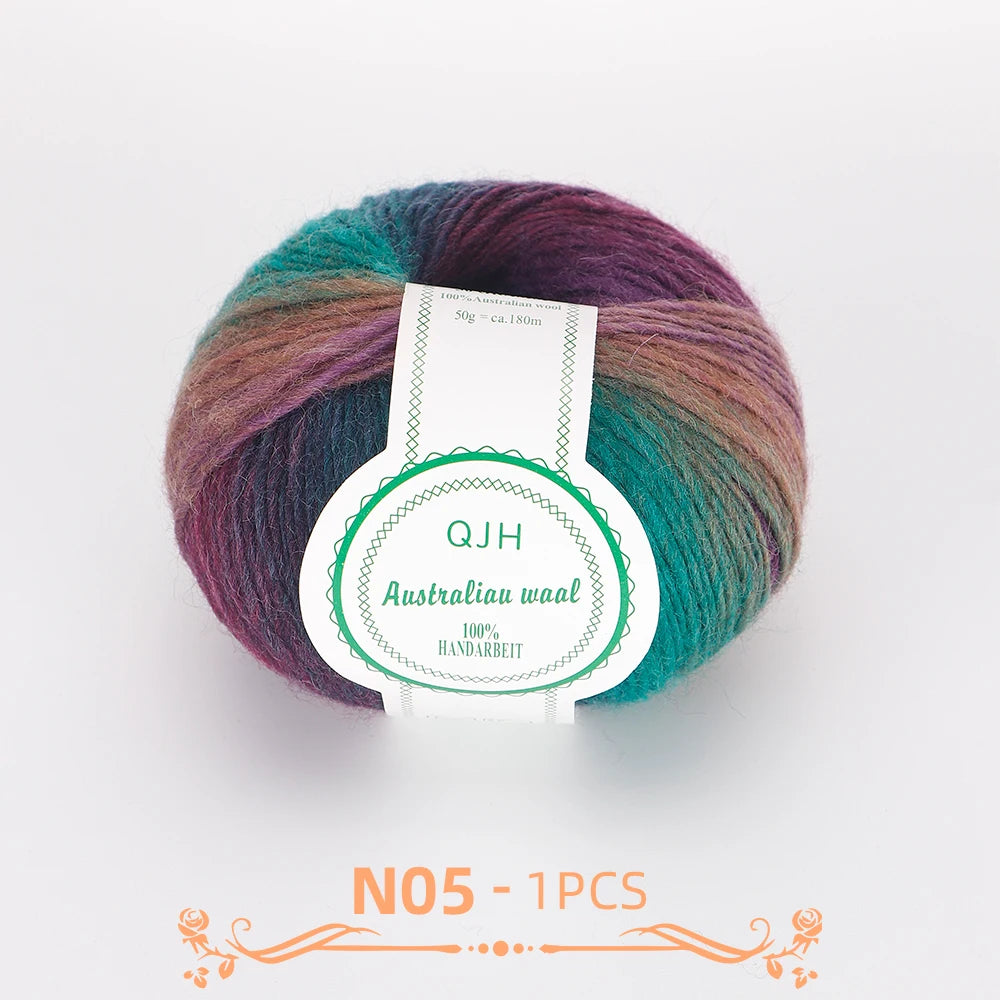 QJH Soft Multicolor 100% Wool Yarn