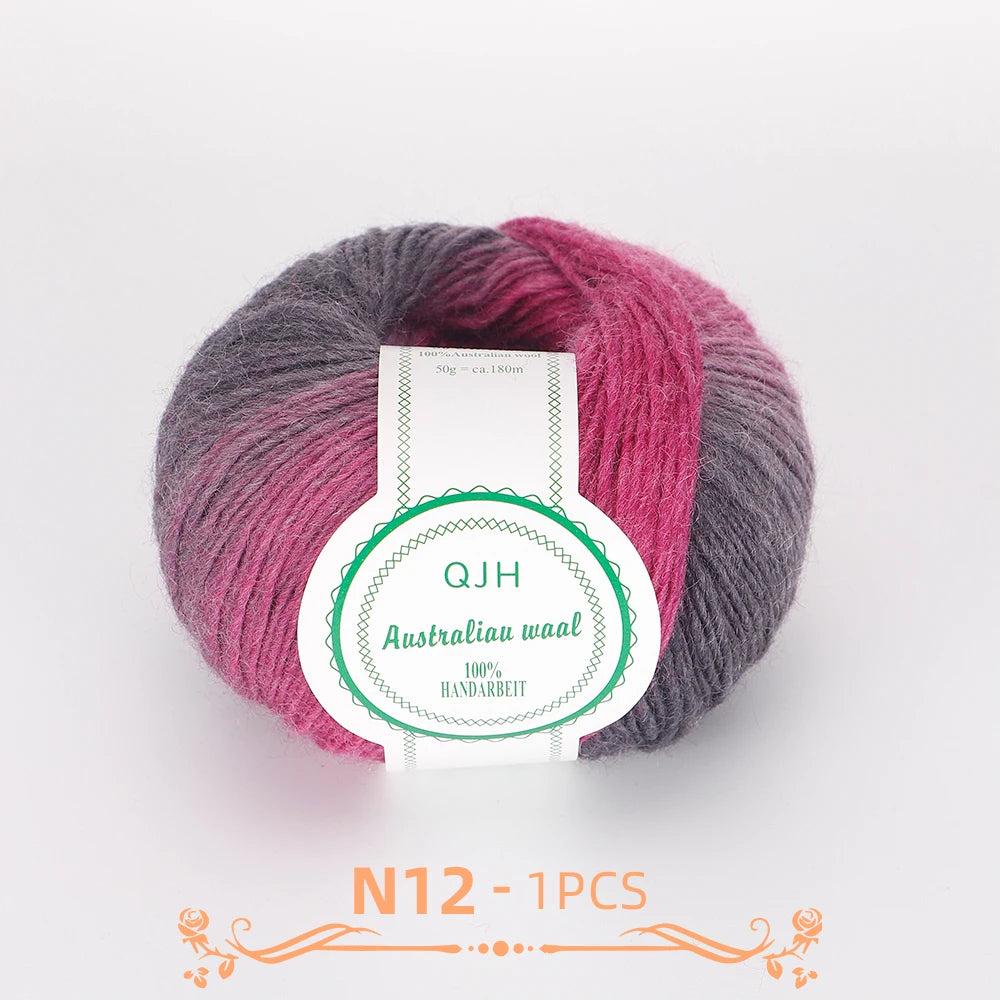 QJH Soft Multicolor 100% Wool Yarn