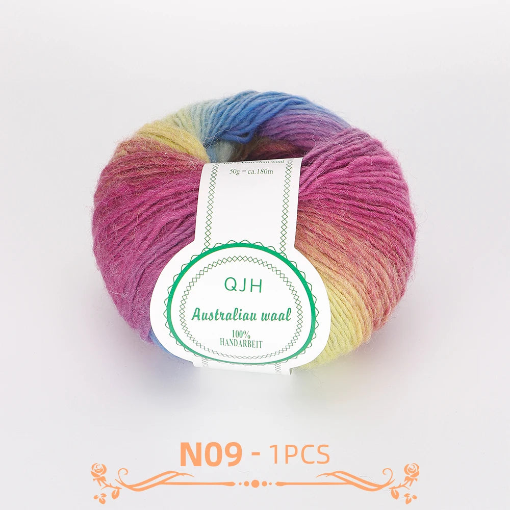QJH Soft Multicolor 100% Wool Yarn