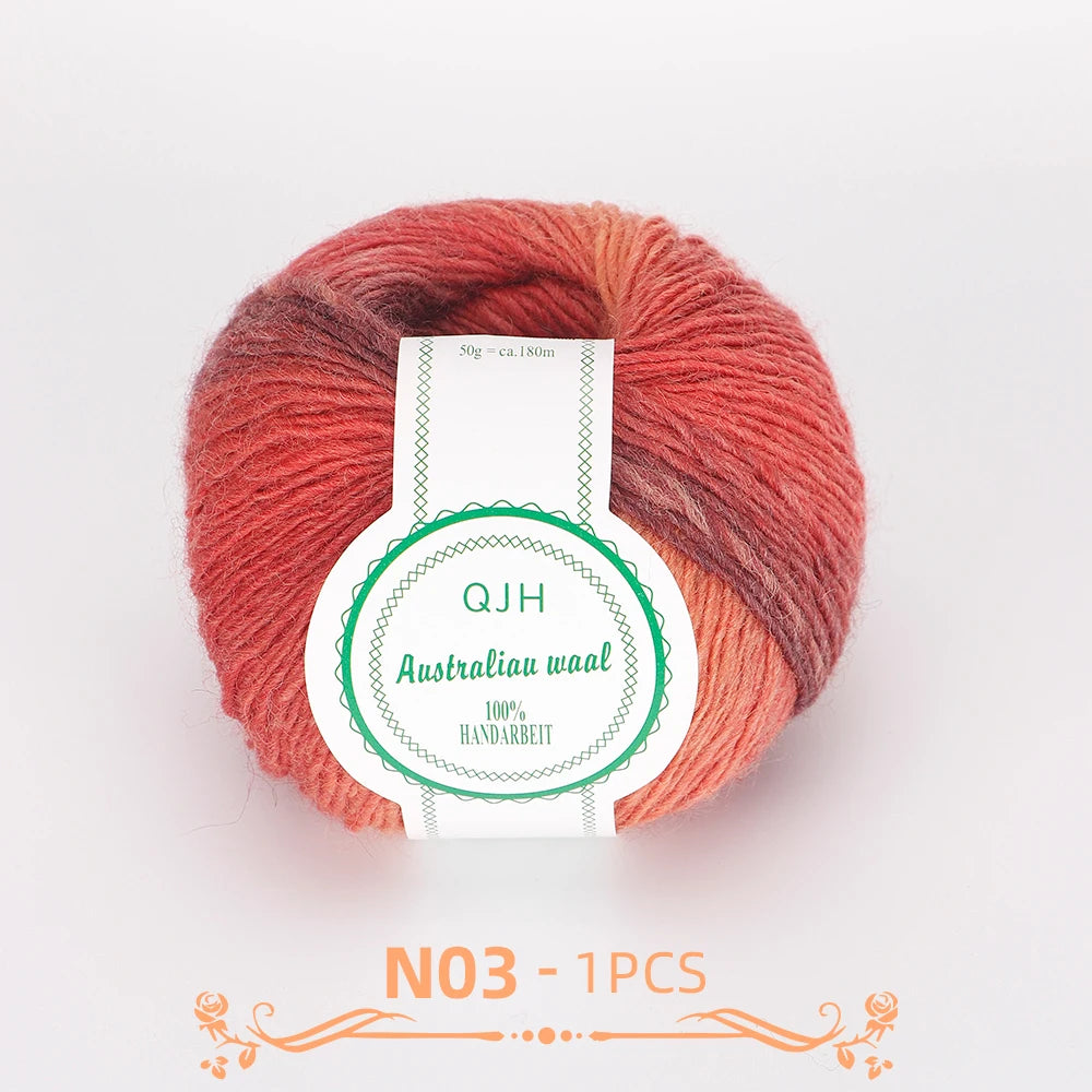 QJH Soft Multicolor 100% Wool Yarn