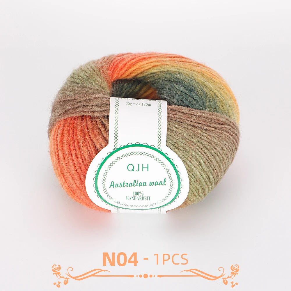 QJH Soft Multicolor 100% Wool Yarn