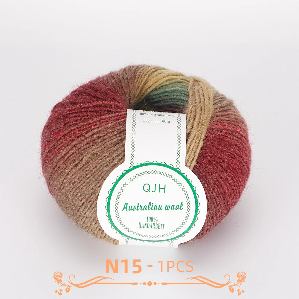 QJH Soft Multicolor 100% Wool Yarn