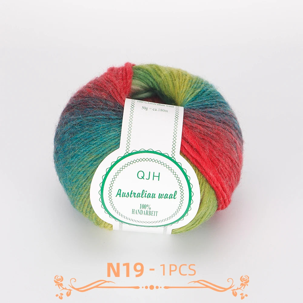 QJH Soft Multicolor 100% Wool Yarn